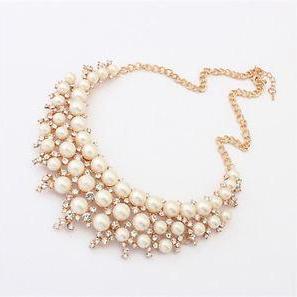 Pearl Choker Statement Necklace