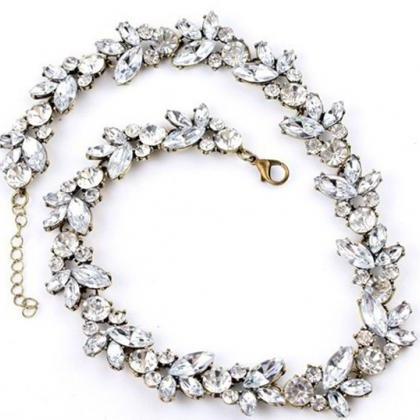 Clear Faux Crystal Statement Necklace