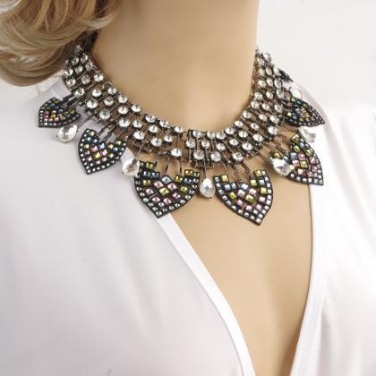 Crystal Choker Statement Necklace