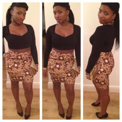 African Tight Fitted Peplum Skirt