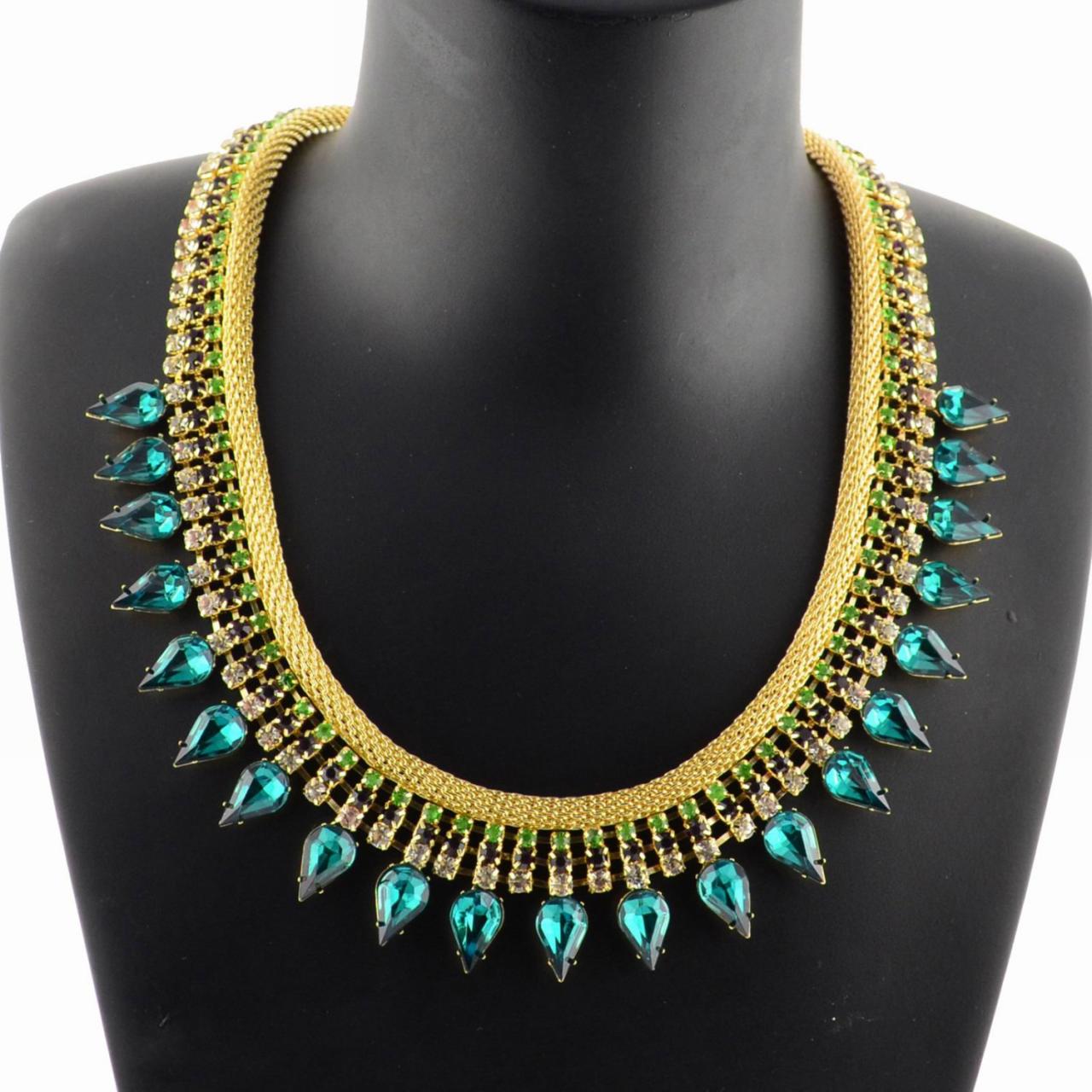 Green Choker Statement Necklace on Luulla